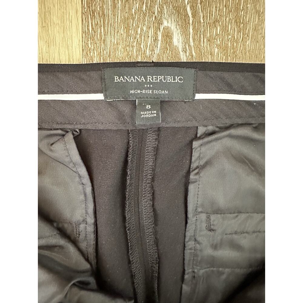 Banana Republic High Rise Sloan Pants Women 8 Black Ankle Stretch Career 26x26 - Picture 9 of 9